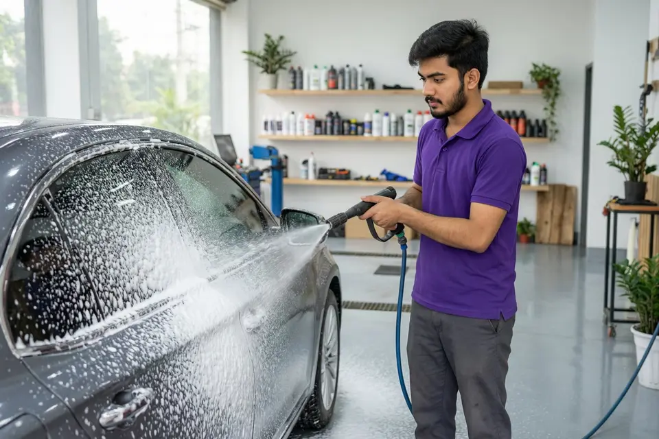 Car Exterior Wash Service.